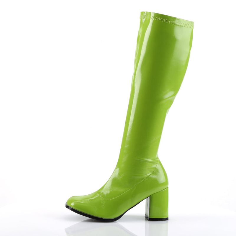 Pleaser Gogo-300 Women's Knee-high Boots Green | NZ CANGDI
