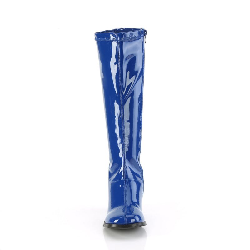 Pleaser Gogo-300 Women's Knee-high Boots Navy | NZ DVFUYR