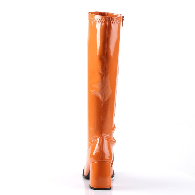 Pleaser Gogo-300 Women's Knee-high Boots Orange | NZ QKVPEI