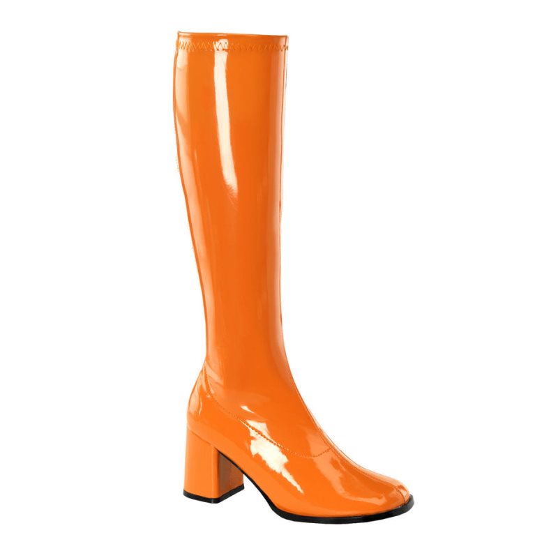 Pleaser Gogo-300 Women\'s Knee-high Boots Orange | NZ QKVPEI