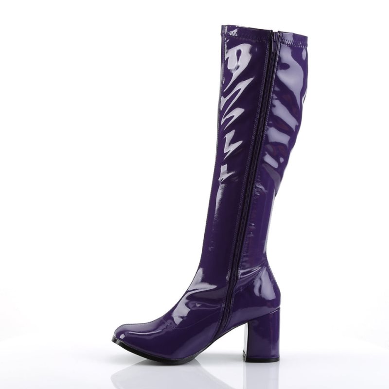 Pleaser Gogo-300 Women's Knee-high Boots Purple | NZ IJPBXT