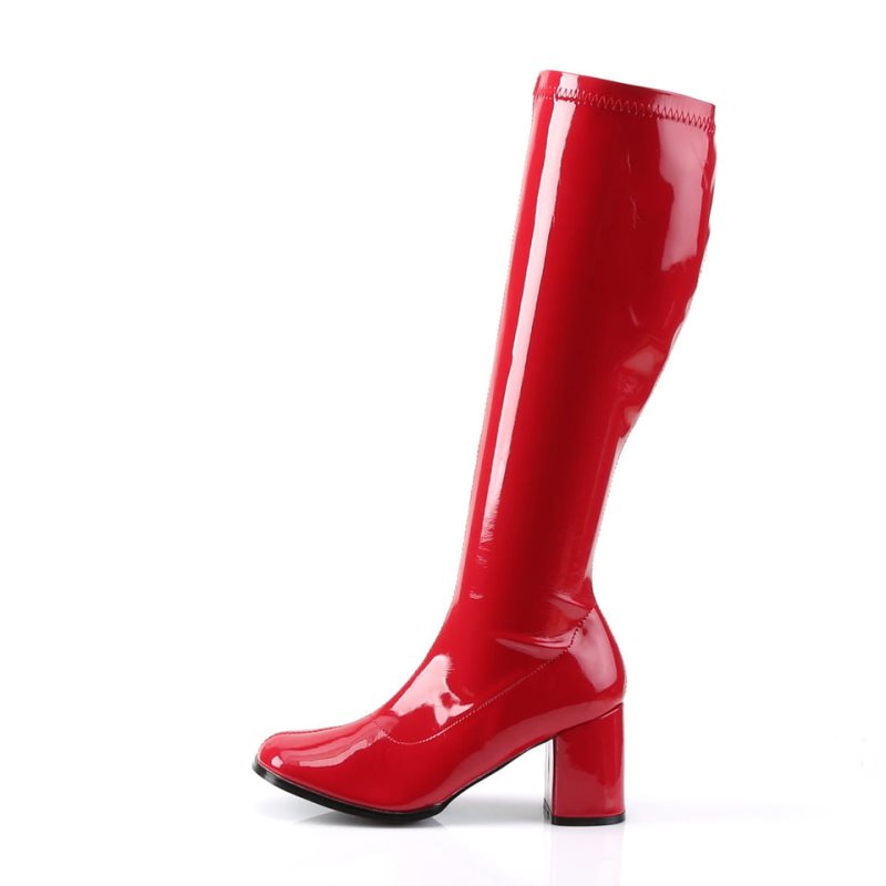Pleaser Gogo-300 Women's Knee-high Boots Red | NZ AXOFCH