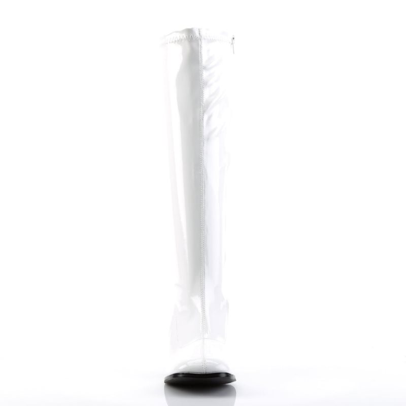 Pleaser Gogo-300 Women's Knee-high Boots White | NZ OUZBMP