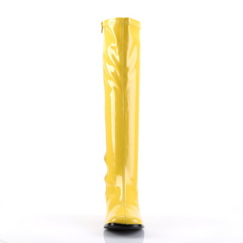 Pleaser Gogo-300 Women's Knee-high Boots Yellow | NZ JCQNIM