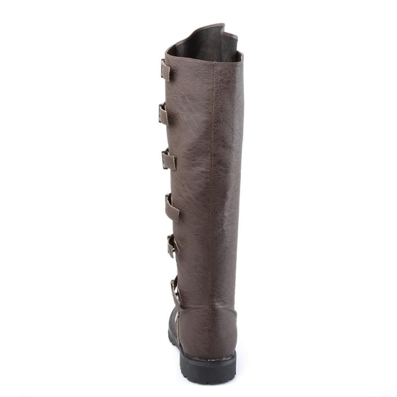 Pleaser Gotham-110 Men's Knee-high Boots Brown | NZ UAFVTI