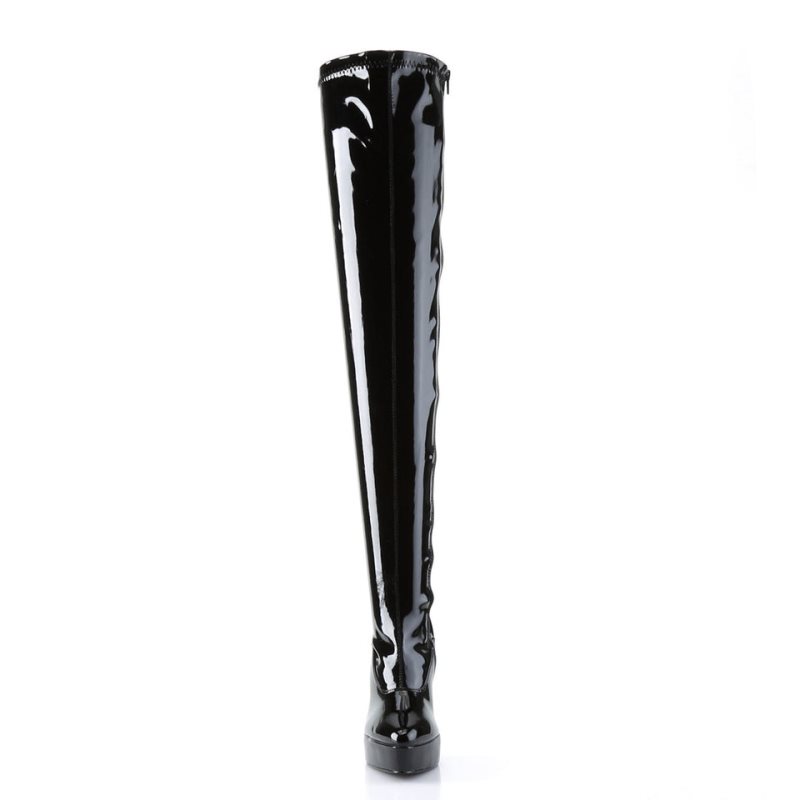 Pleaser Indulge-3063 Women's Thigh High Boots Black | NZ PWQFLR