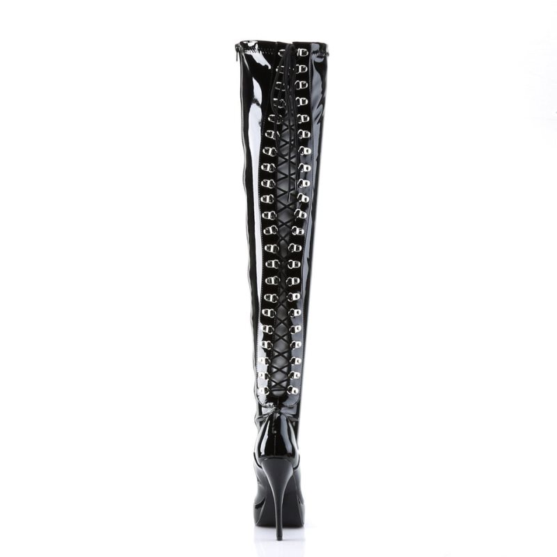 Pleaser Indulge-3063 Women's Thigh High Boots Black | NZ PWQFLR