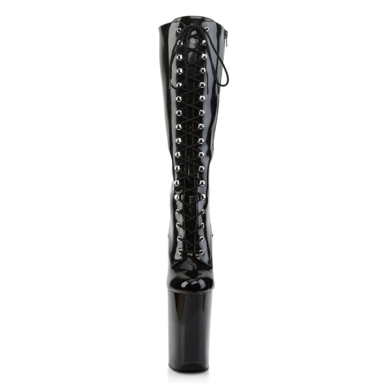 Pleaser Infinity-2020 Women's Knee-high Boots Black | NZ ZHDVIT
