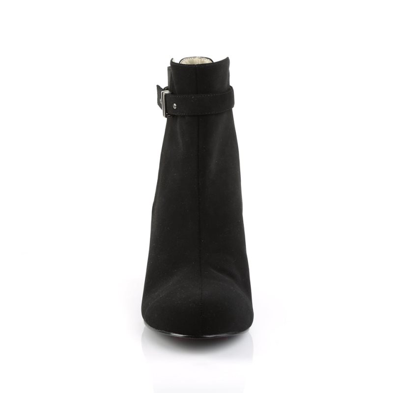 Pleaser Kimberly-102 Suede Women's Heels Boots Black | NZ QSKCZT