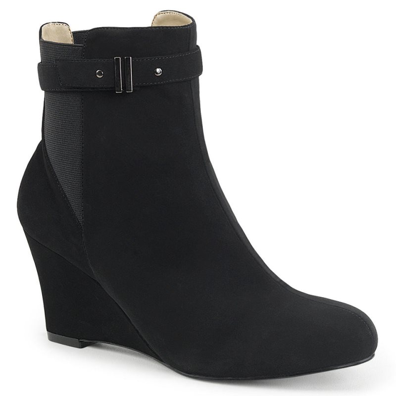 Pleaser Kimberly-102 Suede Women\'s Heels Boots Black | NZ QSKCZT