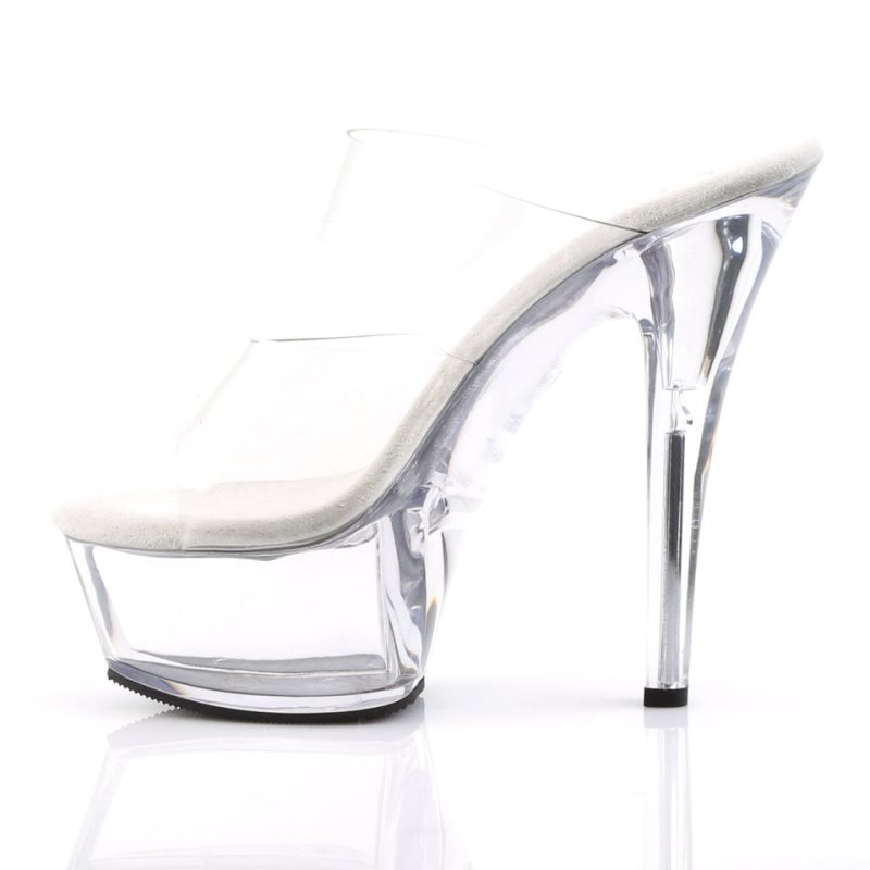 Pleaser Kiss-202 Women's Platform Slides Clear | NZ HBVCGD