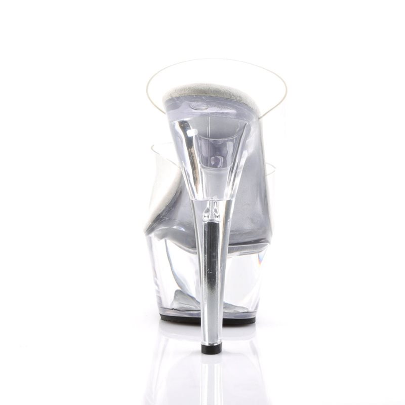 Pleaser Kiss-202 Women's Platform Slides Clear | NZ HBVCGD