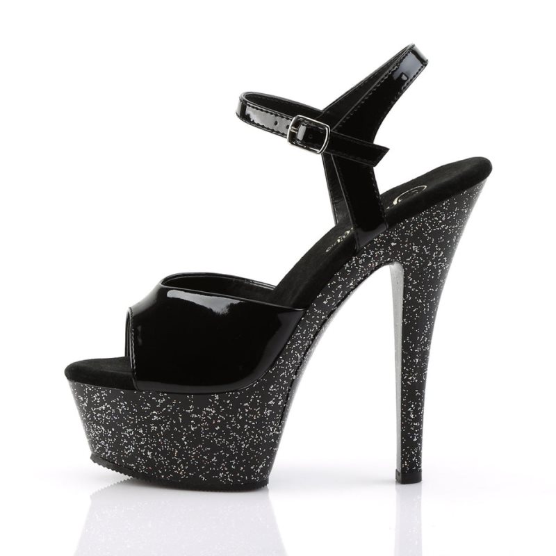 Pleaser Kiss-209MG Women's Platform Heels Sandals Black | NZ BAPLWO