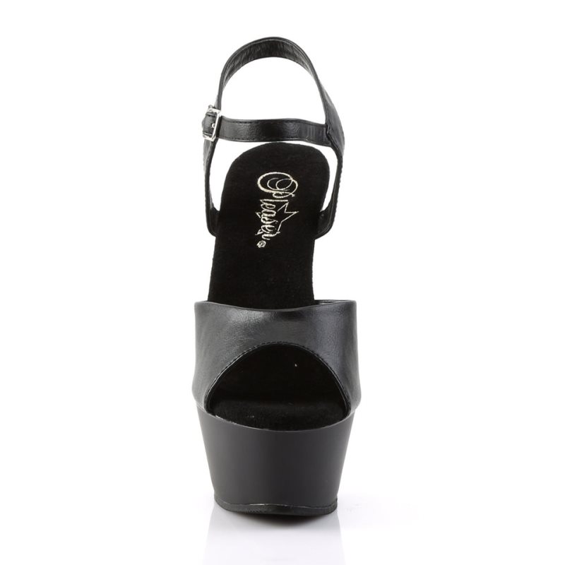 Pleaser Kiss-209 Vegan Leather Women's Platform Heels Sandals Black | NZ TVZUCY