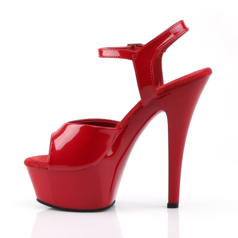 Pleaser Kiss-209 Women's Platform Heels Sandals Red | NZ OZLESK
