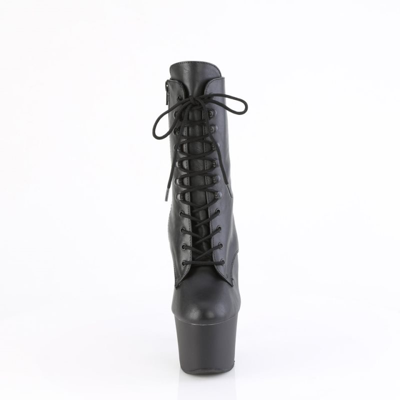 Pleaser Knucks-1020 Vegan Leather Women's Heels Boots Black | NZ LJFHZO