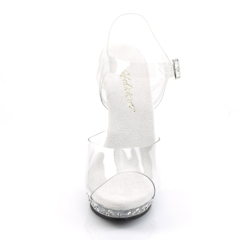 Pleaser Lip-108SDT Women's Heels Sandals Clear | NZ CZUSEG