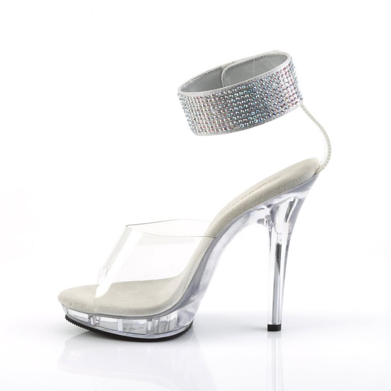 Pleaser Lip-142 Women's Heels Sandals Clear | NZ FYSMIV