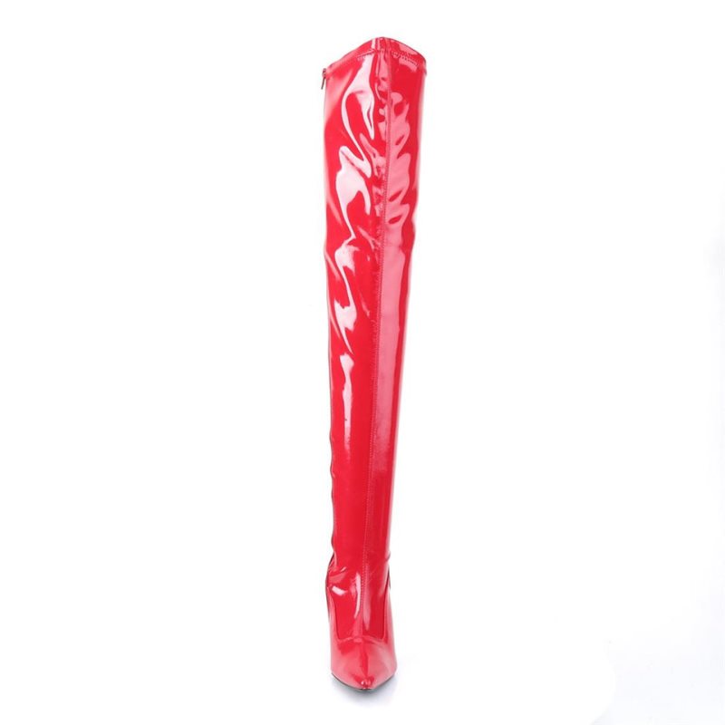 Pleaser Lust-3000 Women's Thigh High Boots Red | NZ ADMQIB