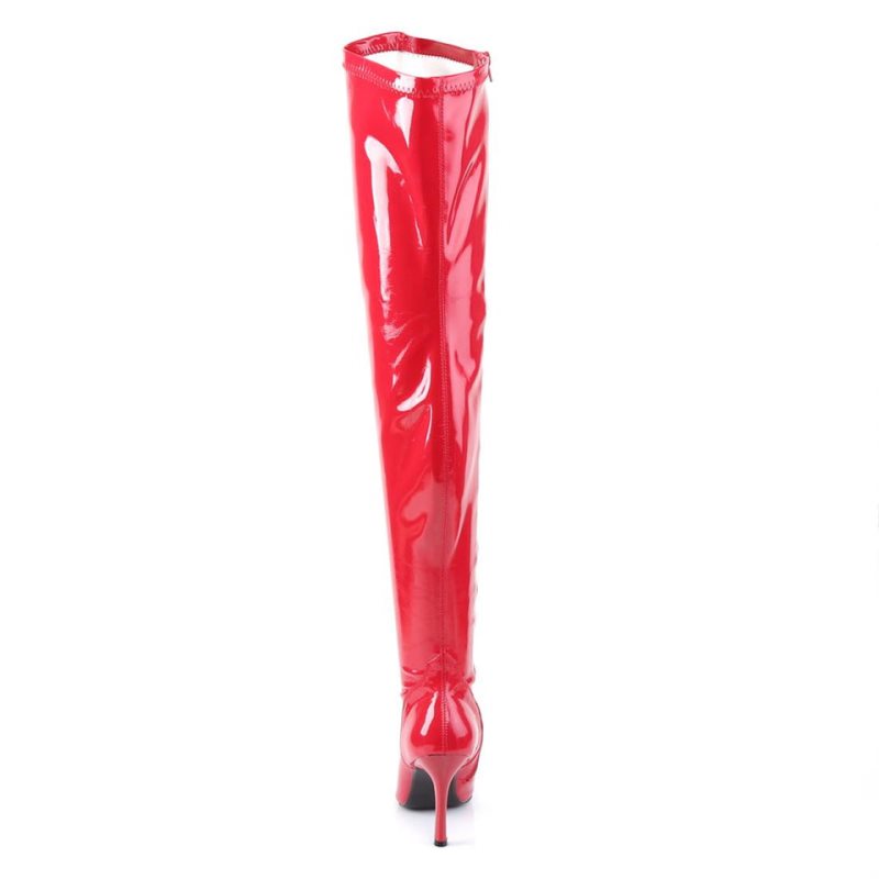 Pleaser Lust-3000 Women's Thigh High Boots Red | NZ ADMQIB