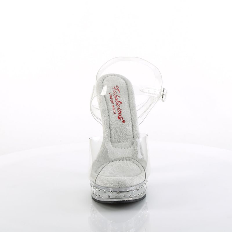 Pleaser Majesty-508SDT Women's Platform Heels Sandals Clear | NZ JVESMC