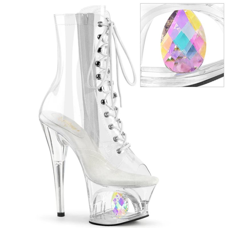 Pleaser Moon-1021C-DIA Women\'s Heels Boots Clear | NZ RDBKWI