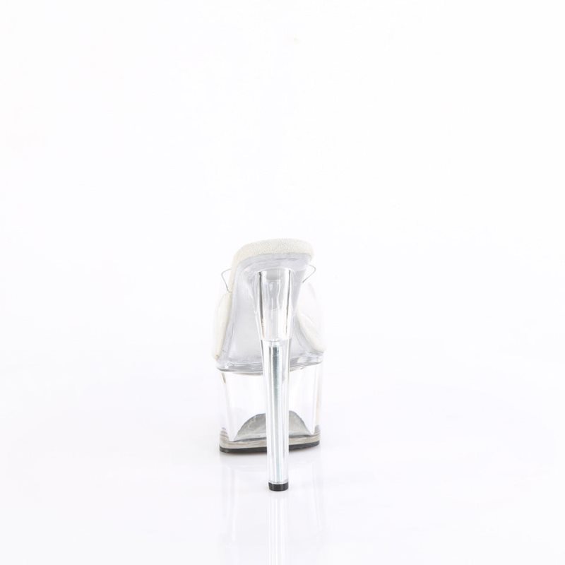 Pleaser Passion-701 Women's Platform Slides Clear | NZ NEPFMV