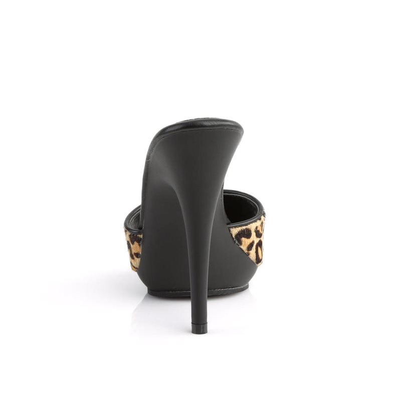 Pleaser Poise-501FUR Women's Platform Slides Black | NZ DATFSP