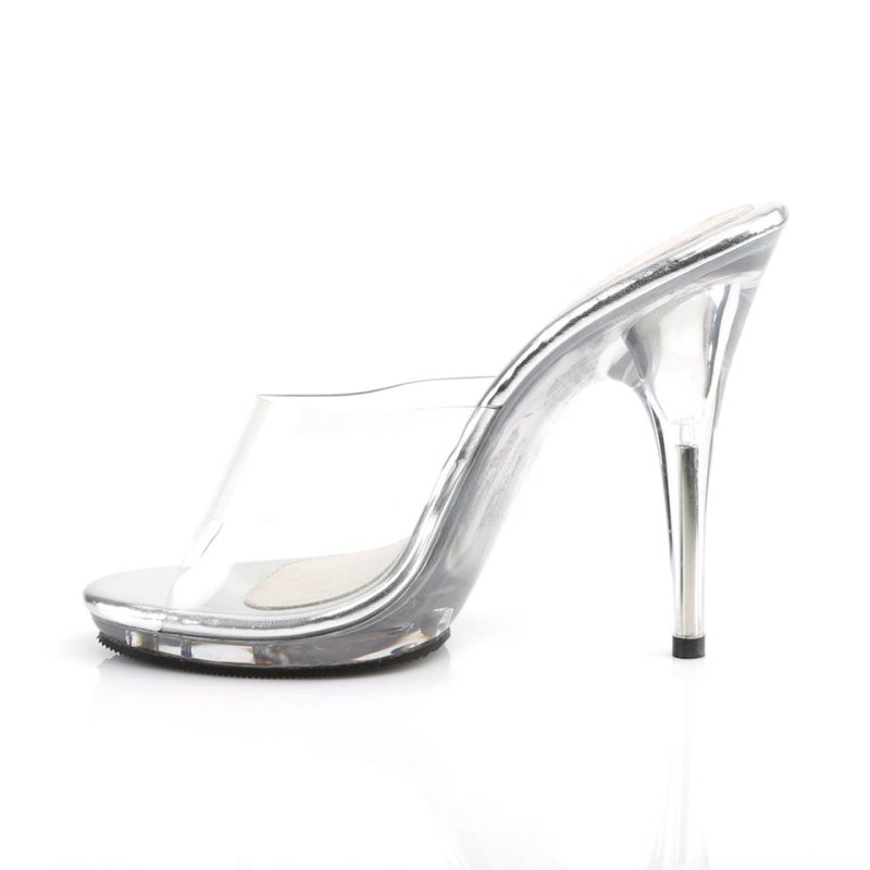 Pleaser Poise-501 Women's Platform Slides Clear | NZ FENIZQ