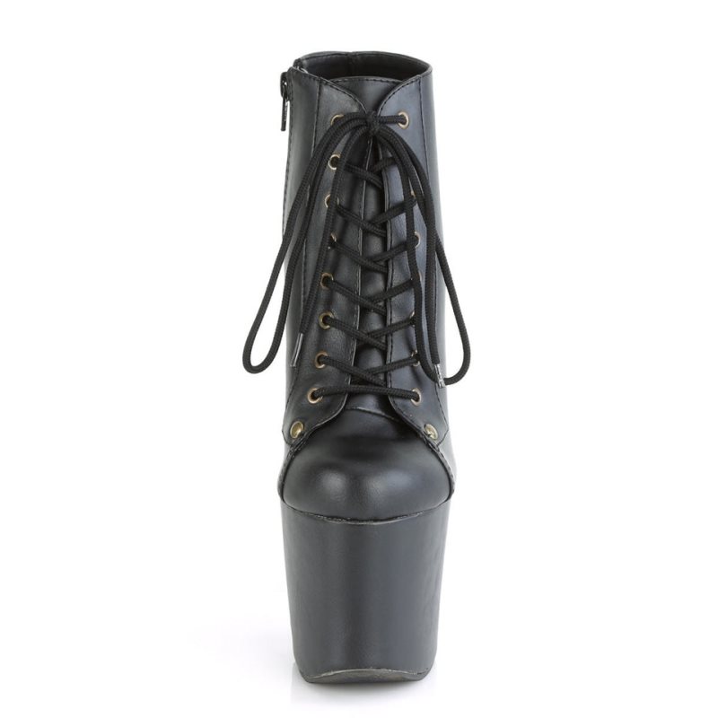 Pleaser Radiant-1005 Vegan Leather Women's Heels Boots Black | NZ WBKIXR