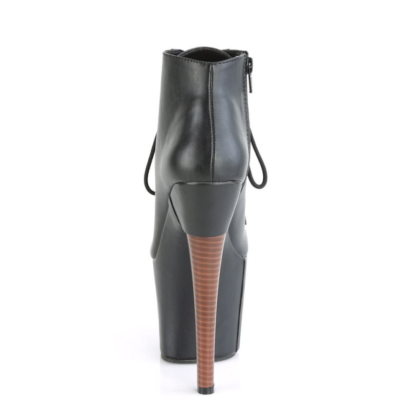 Pleaser Radiant-1005 Vegan Leather Women's Heels Boots Black | NZ WBKIXR