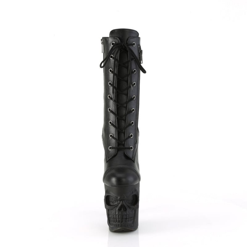 Pleaser Rapture-1047 Vegan Leather Women's Heels Boots Black | NZ LJVYAN