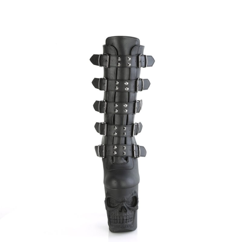 Pleaser Rapture-1052BK Vegan Leather Women's Heels Boots Black | NZ FGLYOA