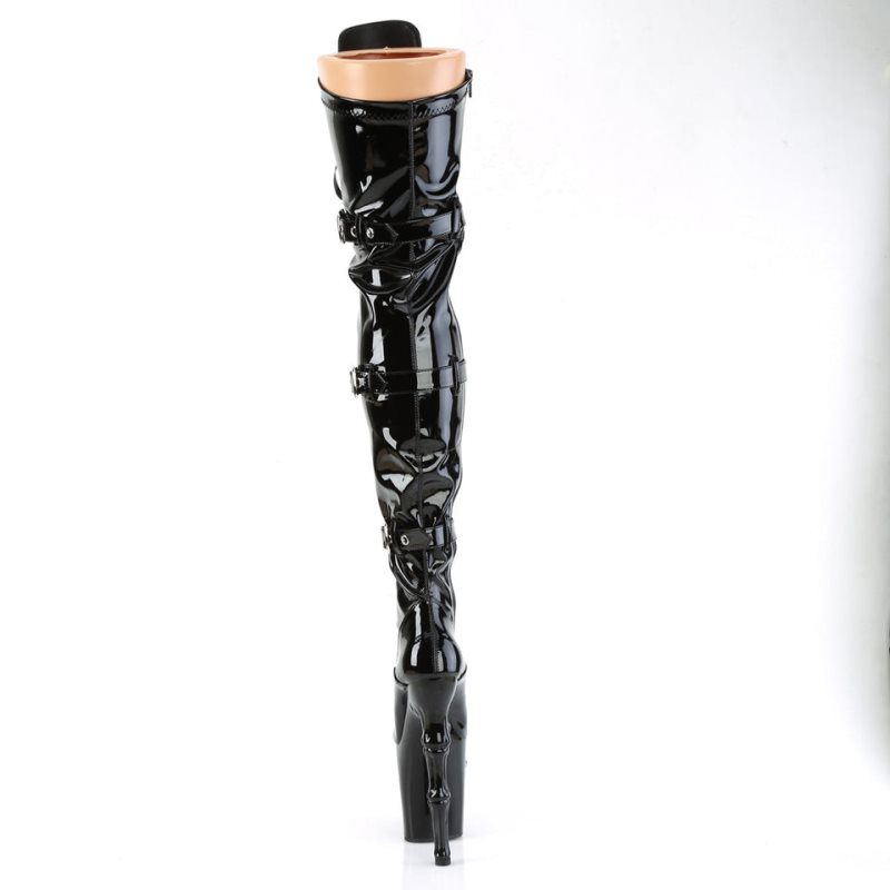 Pleaser Rapture-3028 Women's Thigh High Boots Black | NZ SGVREA