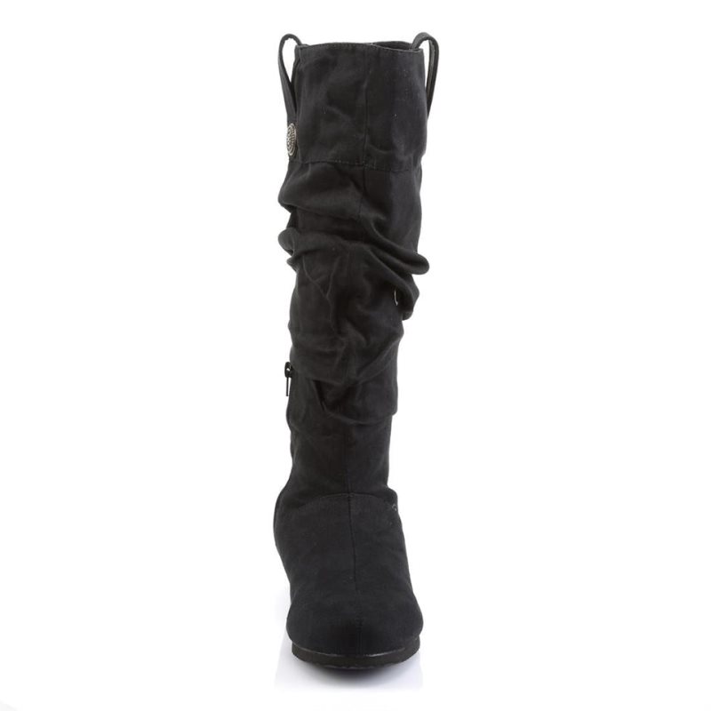 Pleaser Renaissance-104 Women's Knee-high Boots Black | NZ WQRLDS