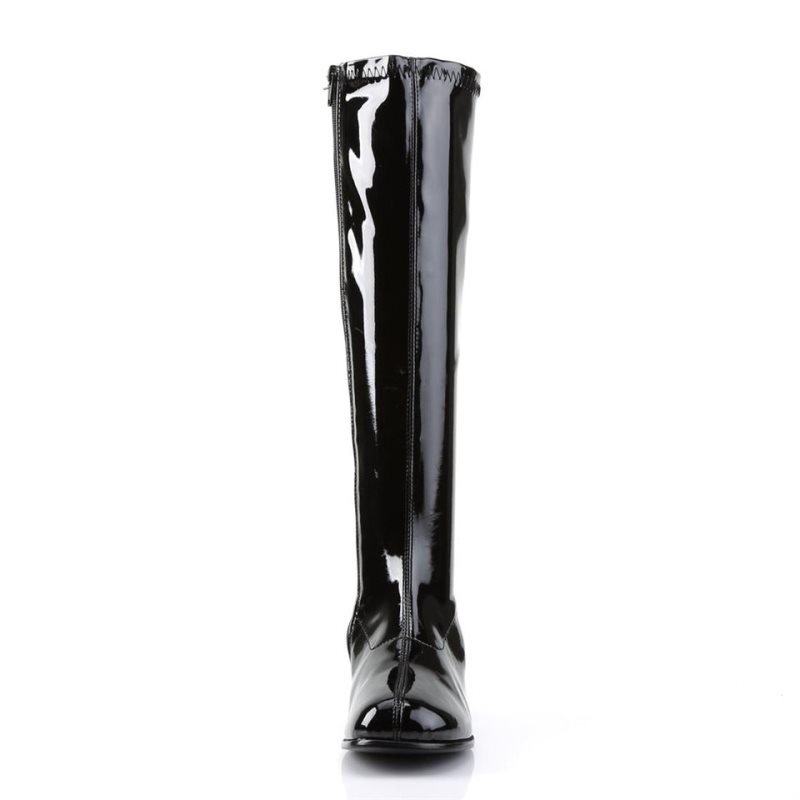 Pleaser Retro-300 Women's Knee-high Boots Black | NZ GEWTPR