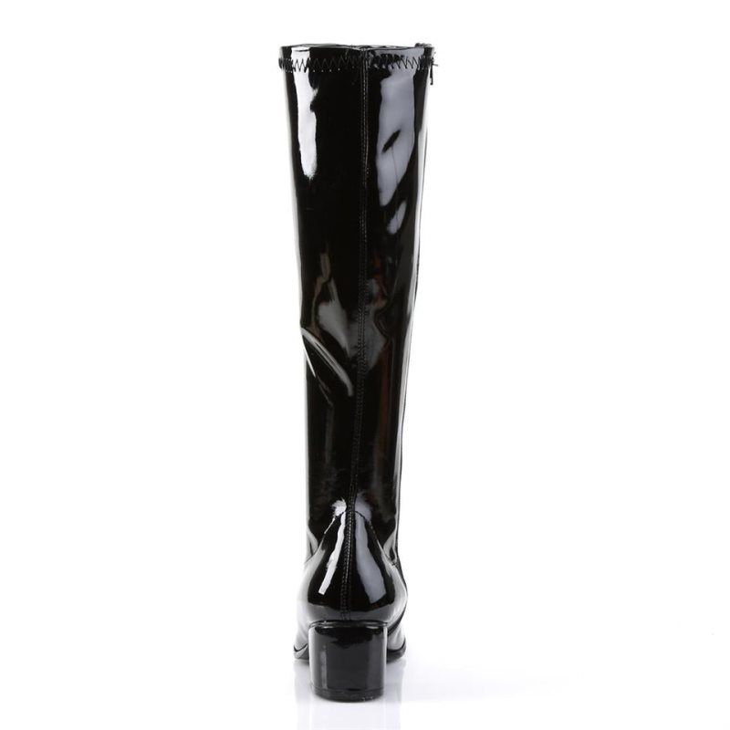 Pleaser Retro-300 Women's Knee-high Boots Black | NZ GEWTPR
