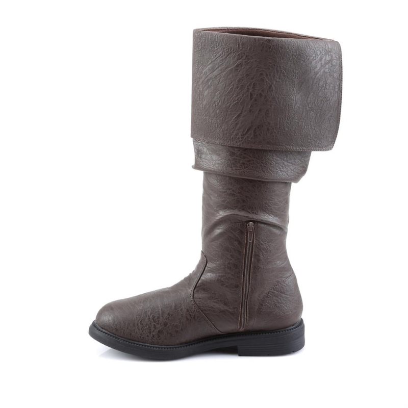 Pleaser Robinhood-100 Women's Knee-high Boots Brown | NZ CSOUZK