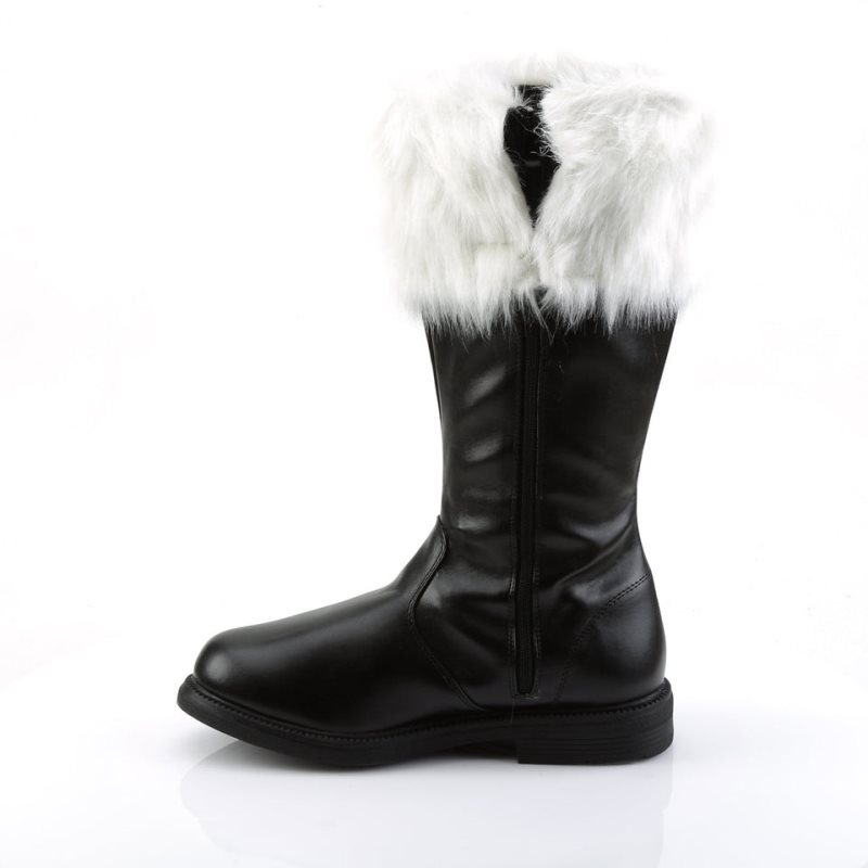 Pleaser Santa-100 Women's Knee-high Boots Black / White | NZ VYDCMO