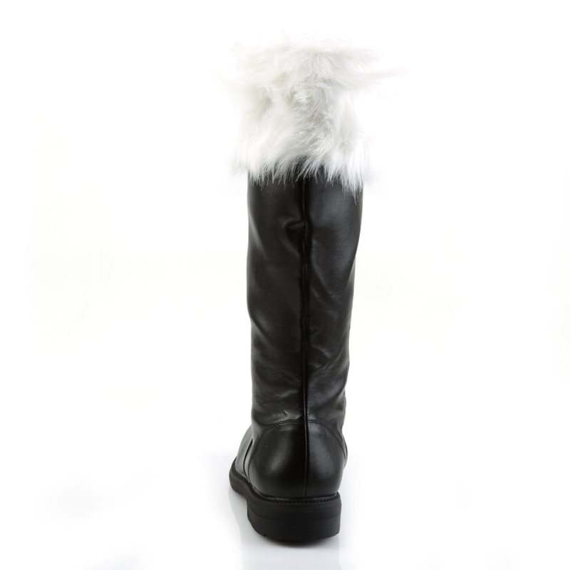 Pleaser Santa-108 Women's Knee-high Boots Black / White | NZ QTKDFJ