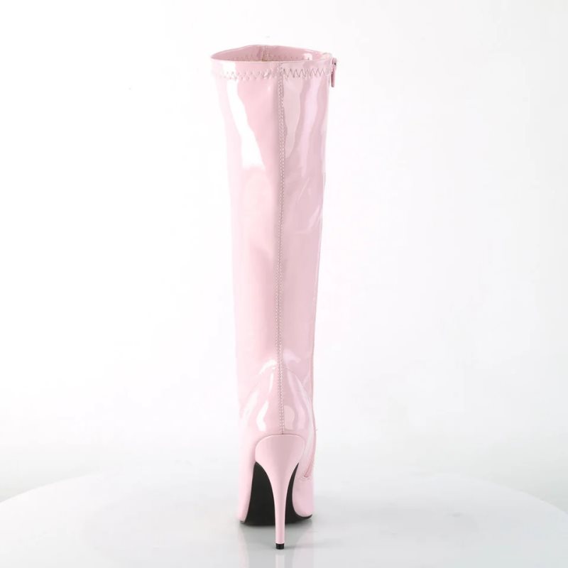 Pleaser Seduce-2000 Women's Knee-high Boots Pink | NZ RDXQEO
