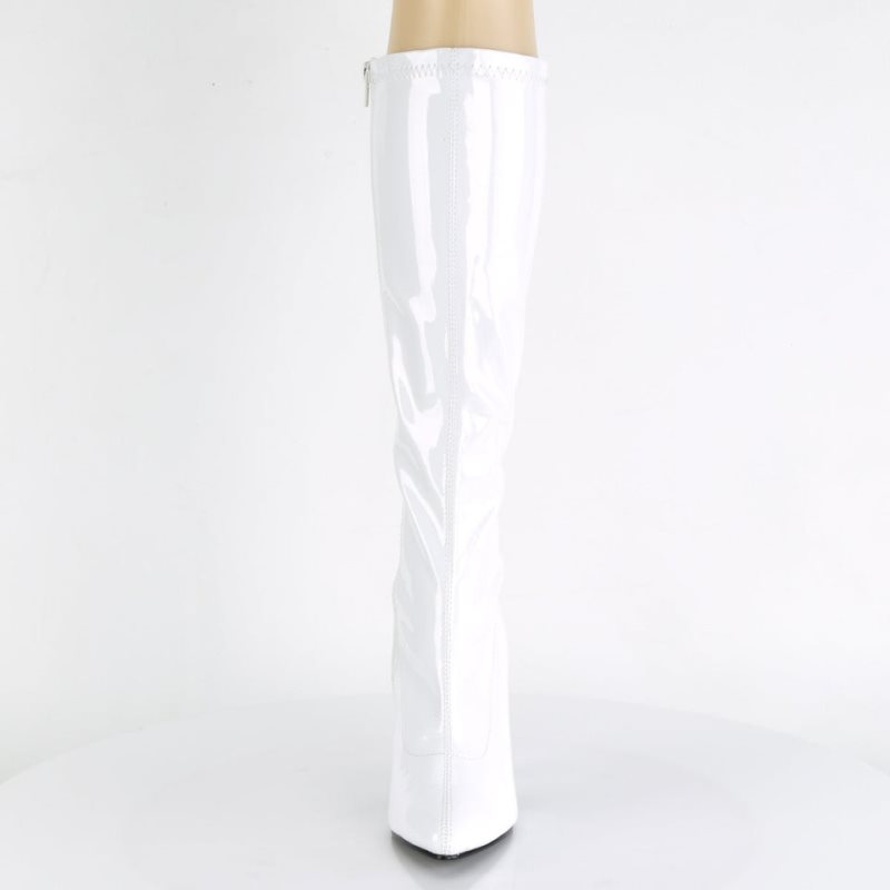 Pleaser Seduce-2000 Women's Knee-high Boots White | NZ IXBHWR
