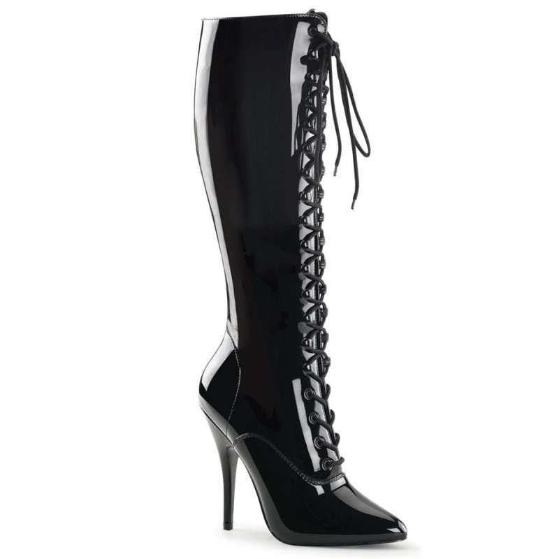 Pleaser Seduce-2020 Women\'s Knee-high Boots Black | NZ HLFBEU