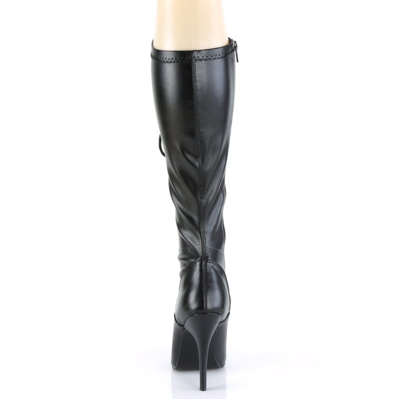 Pleaser Seduce-2024 Vegan Leather Women's Knee-high Boots Black | NZ BJKVTQ