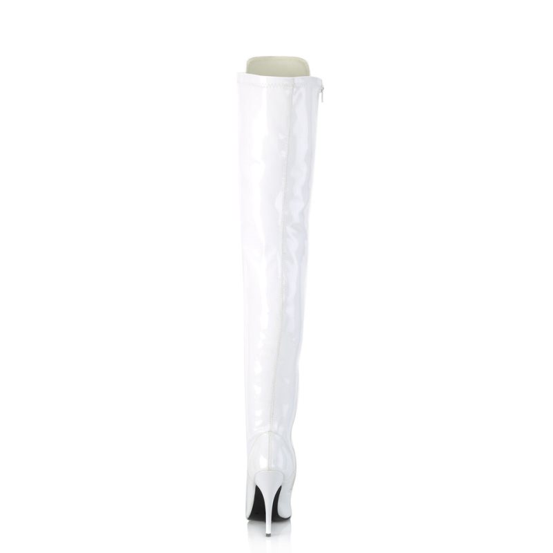 Pleaser Seduce-3024 Women's Thigh High Boots White | NZ FMSCAQ