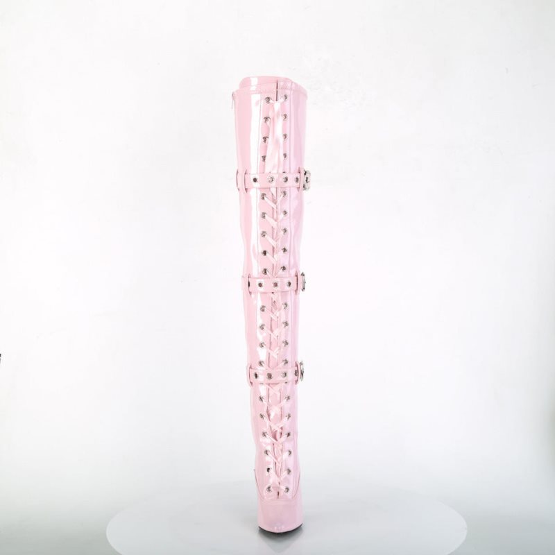 Pleaser Seduce-3028 Women's Thigh High Boots Pink | NZ NMBLQA