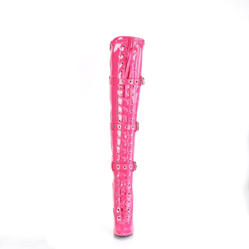 Pleaser Seduce-3028 Women's Thigh High Boots Pink | NZ OBNMRC