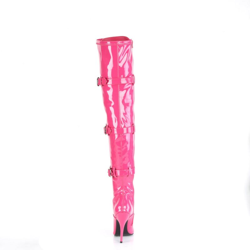Pleaser Seduce-3028 Women's Thigh High Boots Pink | NZ OBNMRC