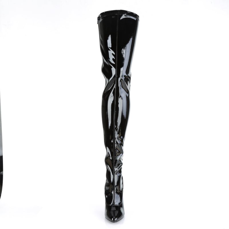 Pleaser Seduce-3063 Women's Thigh High Boots Black | NZ VBAXIQ