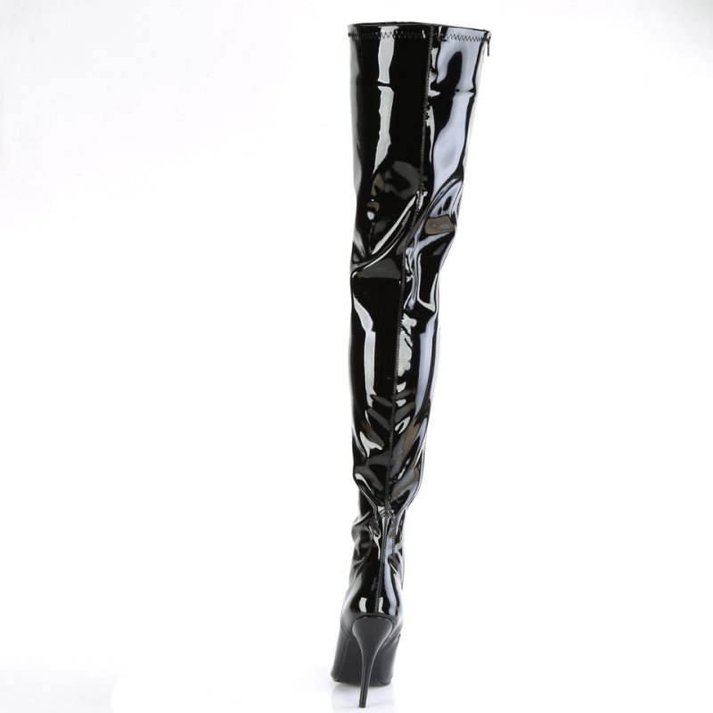 Pleaser Seduce-4000 Women's Thigh High Boots Black | NZ ILPQJX